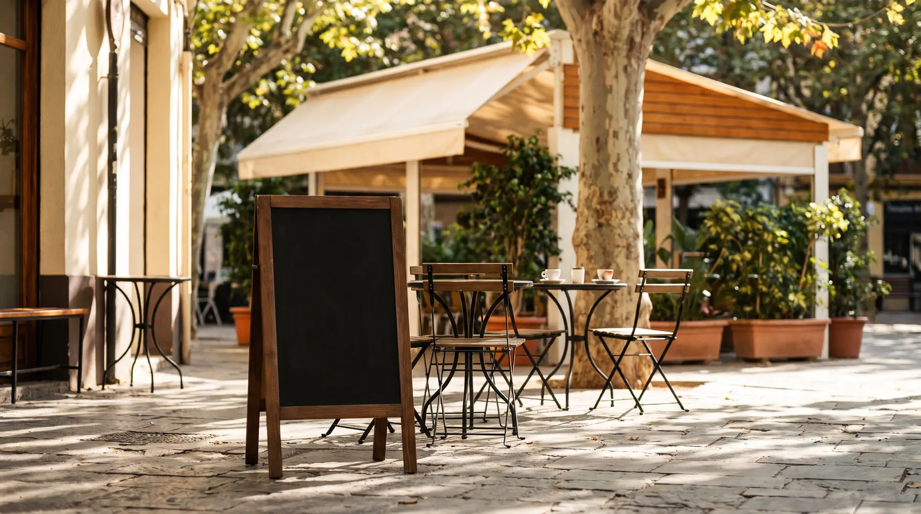 Terraza de Coffee To Go en la plaza